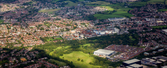 aerial snapshot of Manchester
