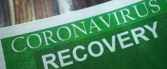 paper with overlaid text "coronavirus recovery"