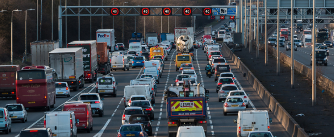 picture of cars on a congested road
